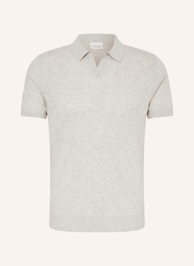 PROFUOMO Strick-Poloshirt mit Leinen