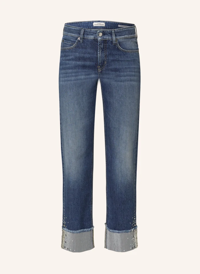 CAMBIO Straight Jeans PARIS mit Schmucksteinen und Pailletten