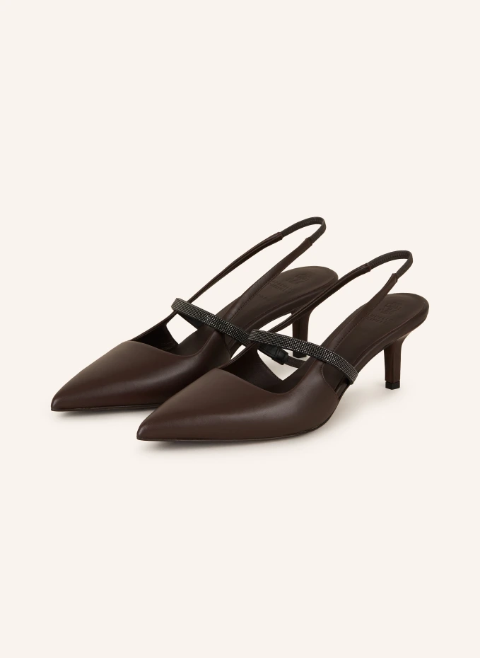 BRUNELLO CUCINELLI Slingpumps mit Schmucksteinen