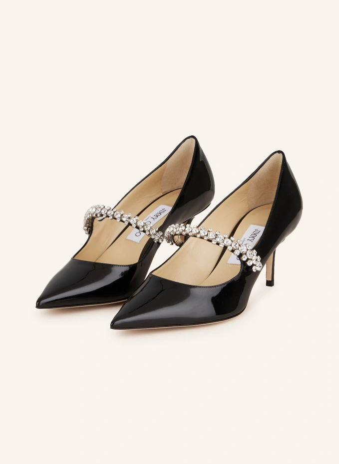 JIMMY CHOO Lack-Pumps BING 65 mit Schmucksteinen