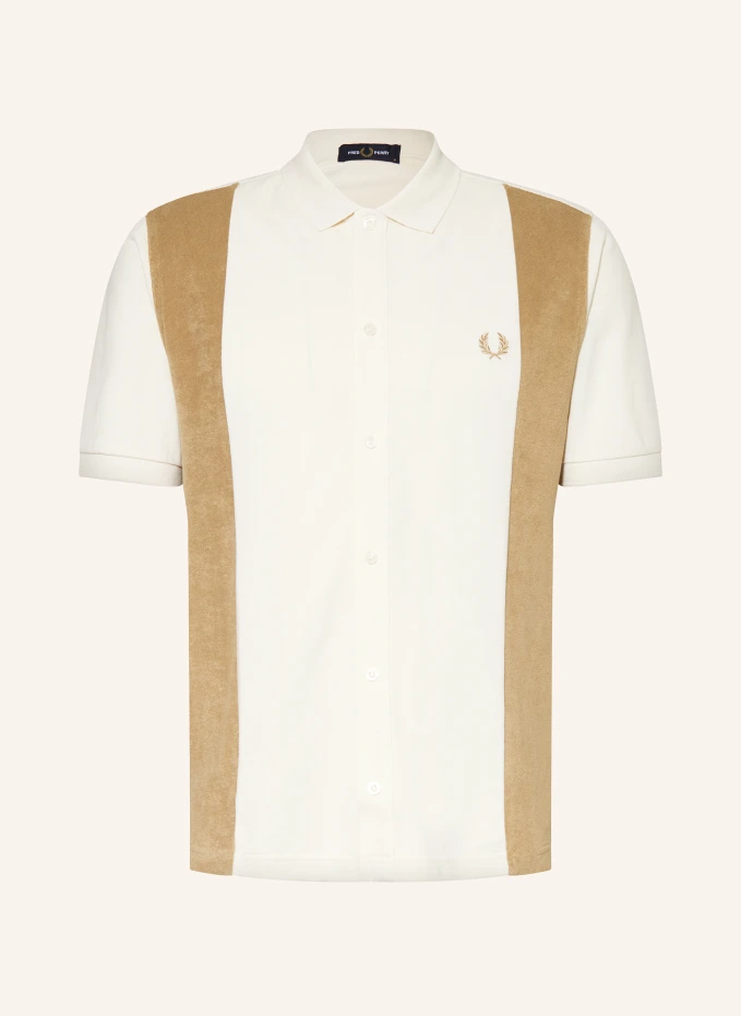 FRED PERRY Piqué-Poloshirt im Materialmix