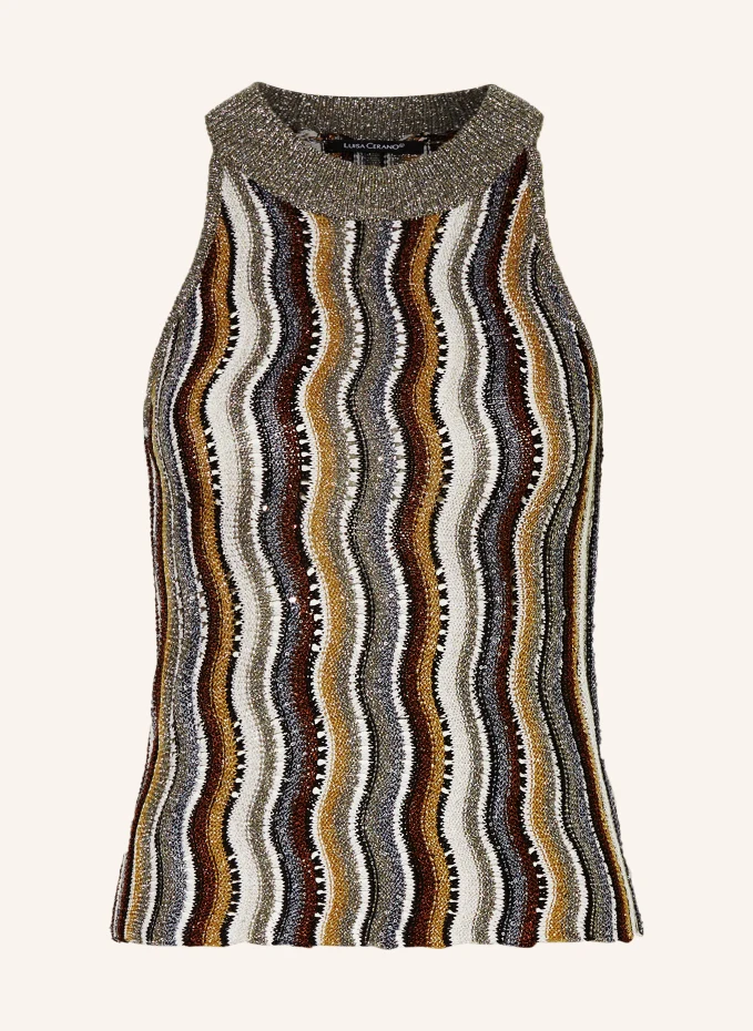 LUISA CERANO Stricktop mit Glitzergarn und Pailletten