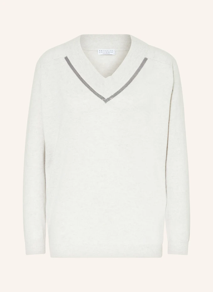 BRUNELLO CUCINELLI Cashmere-Pullover mit Schmuckperlen