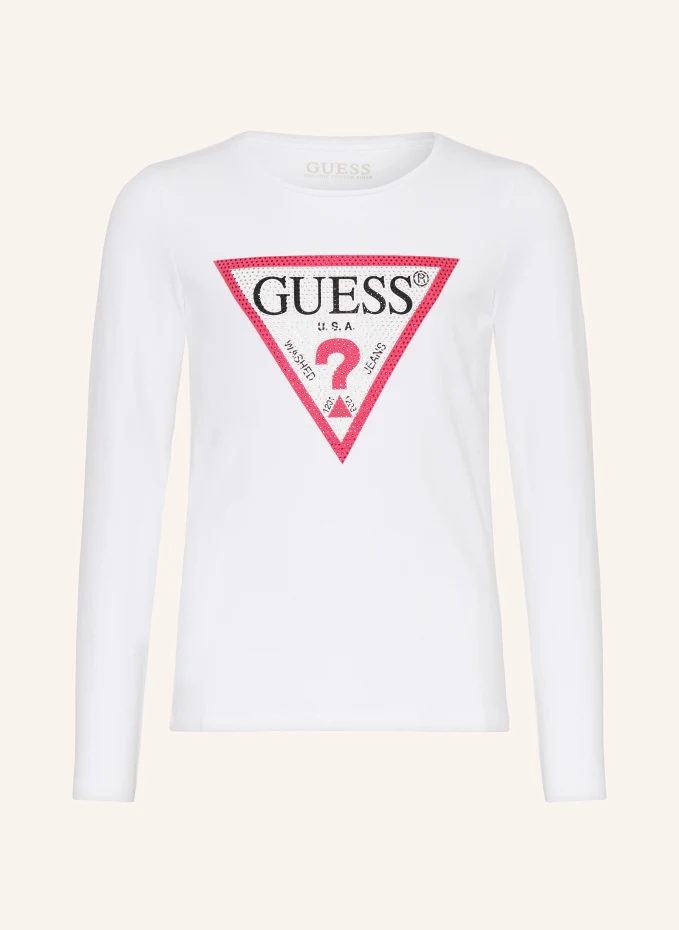 GUESS Longsleeve mit Schmucksteinen