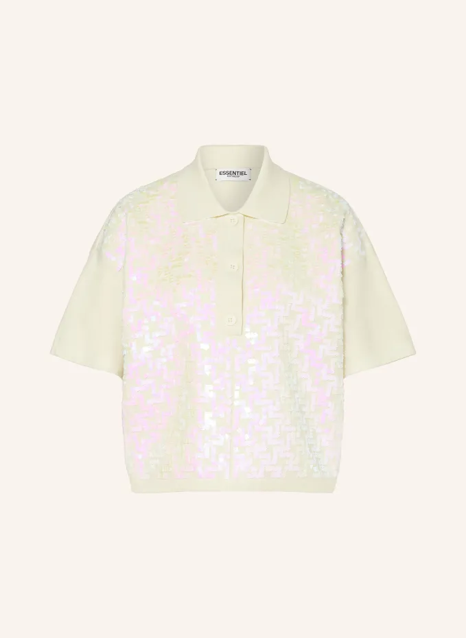 ESSENTIEL ANTWERP Strick-Poloshirt GLITZ mit Pailletten