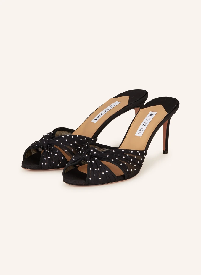 AQUAZZURA Mules SLOW KISSES mit Schmucksteinen