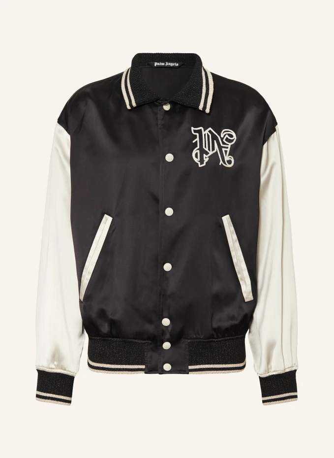 Palm Angels College-Jacke aus Satin mit Glitzergarn