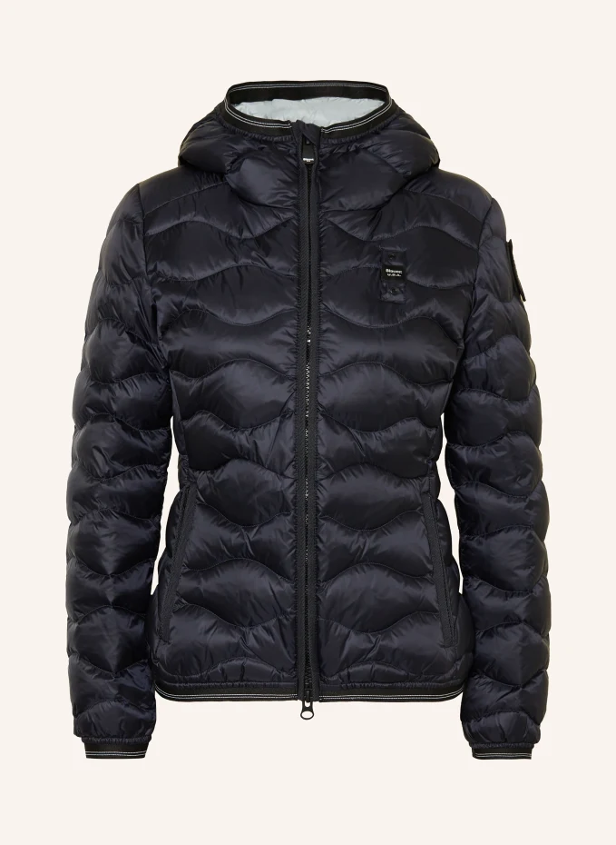 Blauer Daunenjacke CAMELIA mit Schmucksteinen