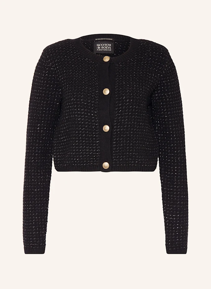 SCOTCH & SODA Cropped-Strickjacke mit Glitzergarn