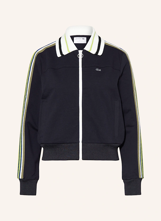 LACOSTE Sweatjacke mit Galonstreifen