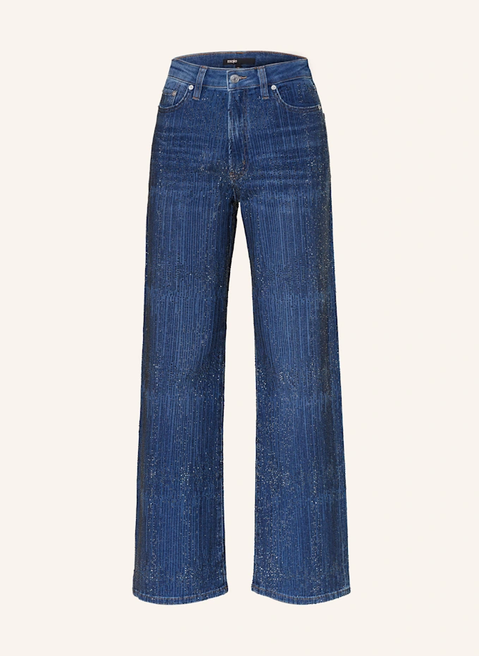 maje Straight Jeans mit Schmucksteinen