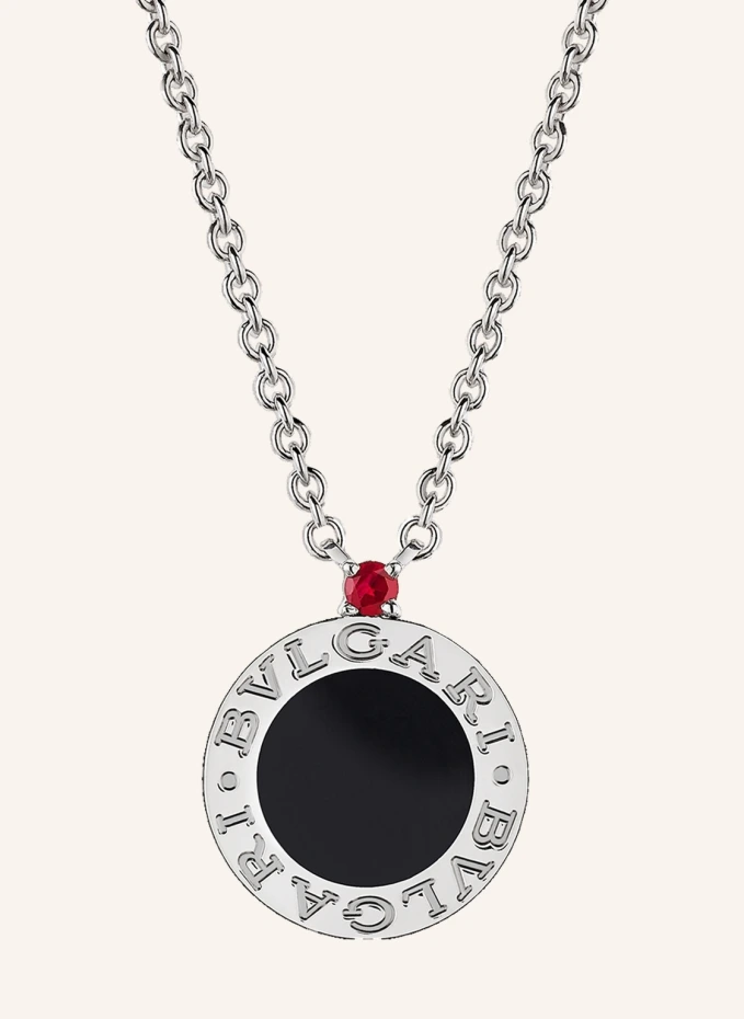 BVLGARI Halskette SAVE THE CHILDREN aus Sterlingsilber, Onyx und Rubin