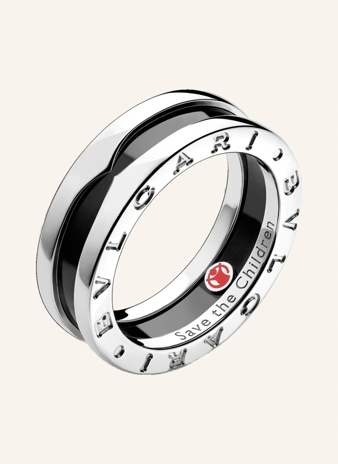 BVLGARI Ring SAVE THE CHILDREN aus Sterlingsilber und Keramik