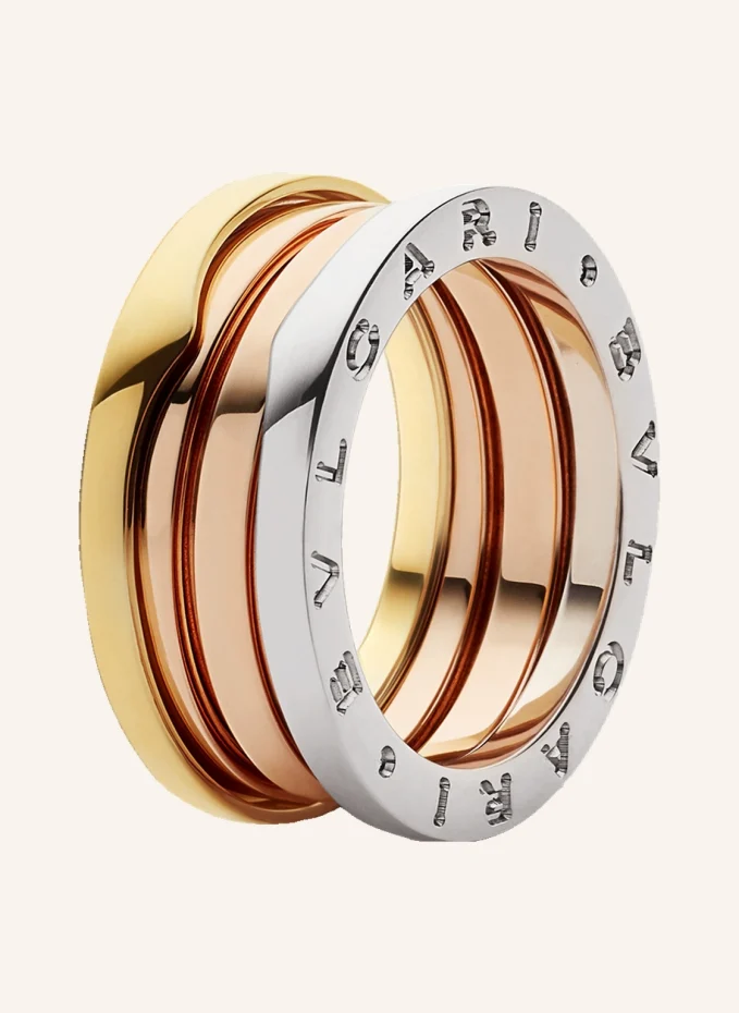 BVLGARI Ring B.ZERO1 aus 18 Karat Weißgold, 18 Karat Roségold und 18 Karat Gelbgold