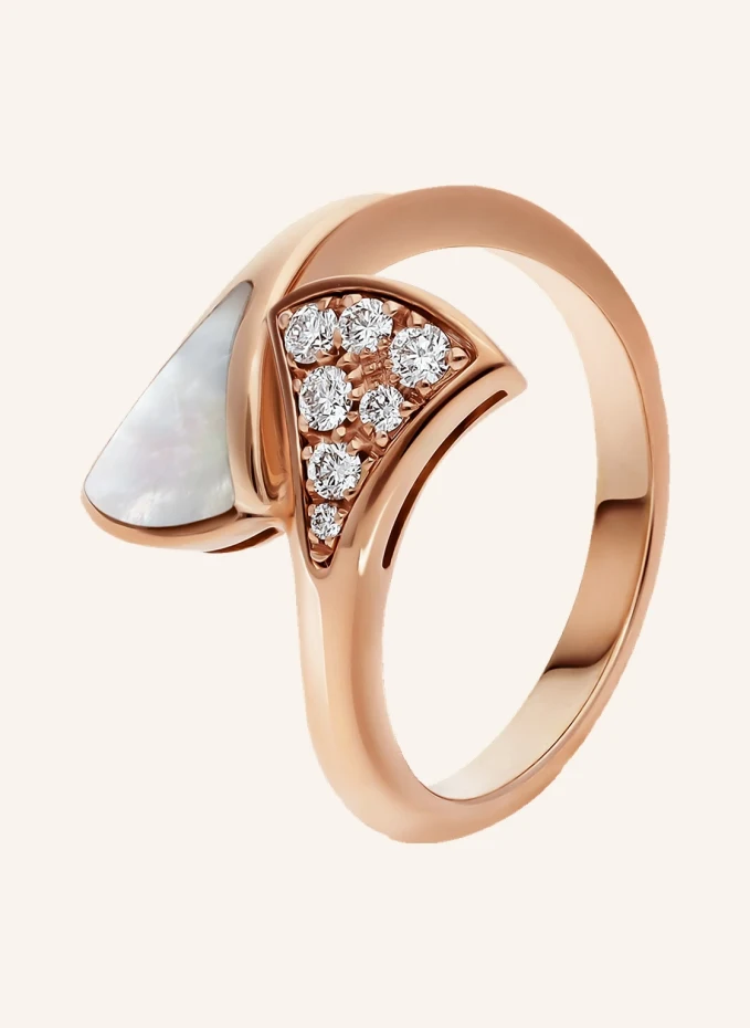 BVLGARI Ring DIVAS’DREAM aus 18 Karat Roségold, Diamanten und Perlmutt