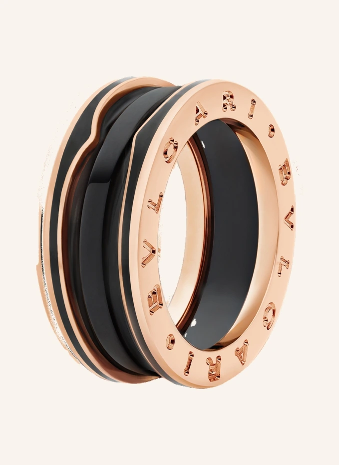 BVLGARI Ring B.ZERO1 aus 18 Karat Roségold mit matt schwarzer Keramik