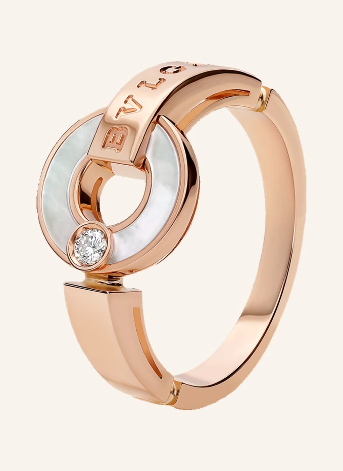 BVLGARI Ring BVLGARI BVLGARI aus 18 Karat Roségold, Diamanten und Perlmutt