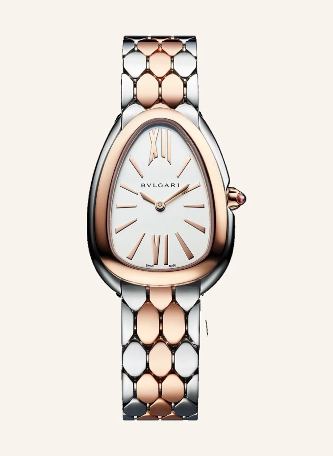 BVLGARI Uhr SERPENTI SEDUTTORI aus 18 Karat Roségold und Edelstahl mit Diamanten