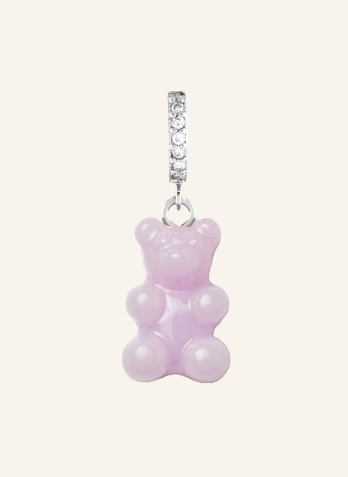 CRYSTAL HAZE Single-Ohrring LAVENDER NOSTALGIA BEAR HOOP by GLAMBOU