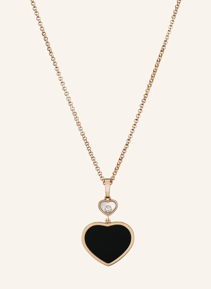 Chopard Anhänger HAPPY HEARTS Anhänger aus 18 Karat Roségold, Diamanten und Onyx