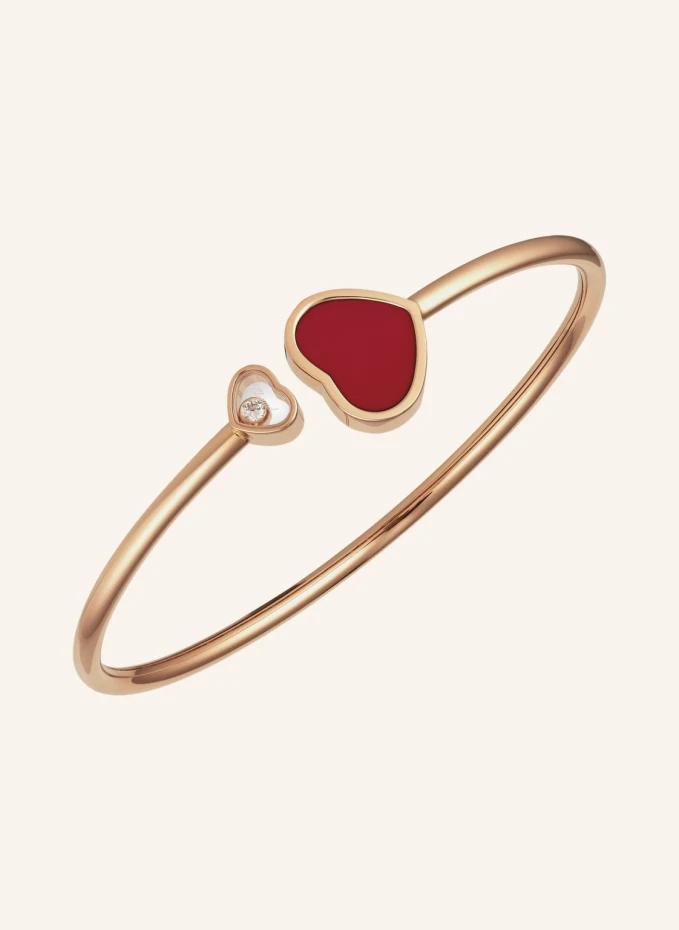 Chopard Armreif HAPPY HEARTS Armreif aus 18 Karat Roségold, Diamanten und roter Stein