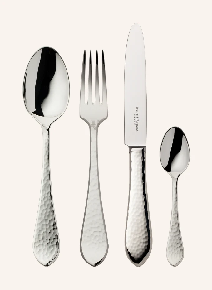 ROBBE & BERKING 4-tlg. Besteckset MARTELÉ (925 Sterlingsilber)