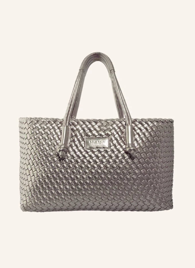 MiA MiN Handbag Shopper Handwoven VITANIMA SILVER