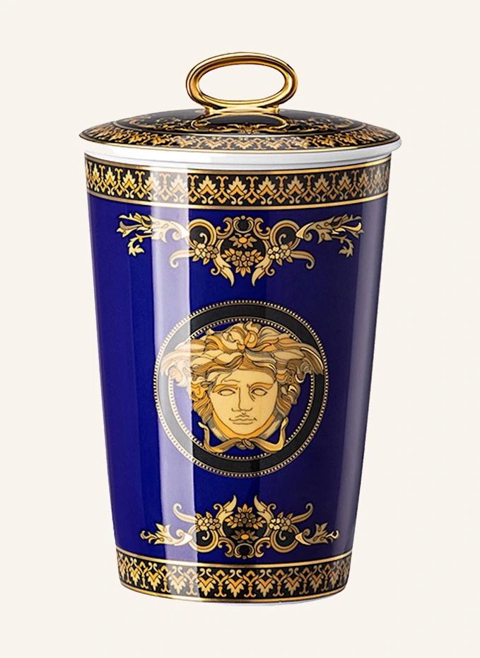 Rosenthal meets VERSACE Tischlicht mit Duftwachs MEDUSA BLUE