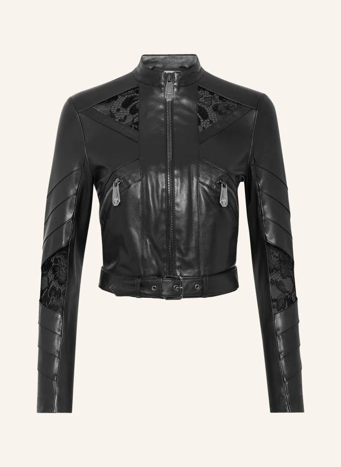 PHILIPP PLEIN Bikerjacke mit Spitze