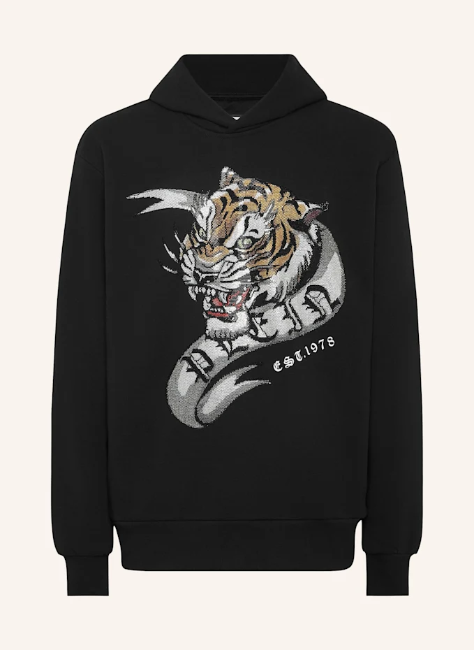 PHILIPP PLEIN Hoodie mit Steinbesatz TATTOO