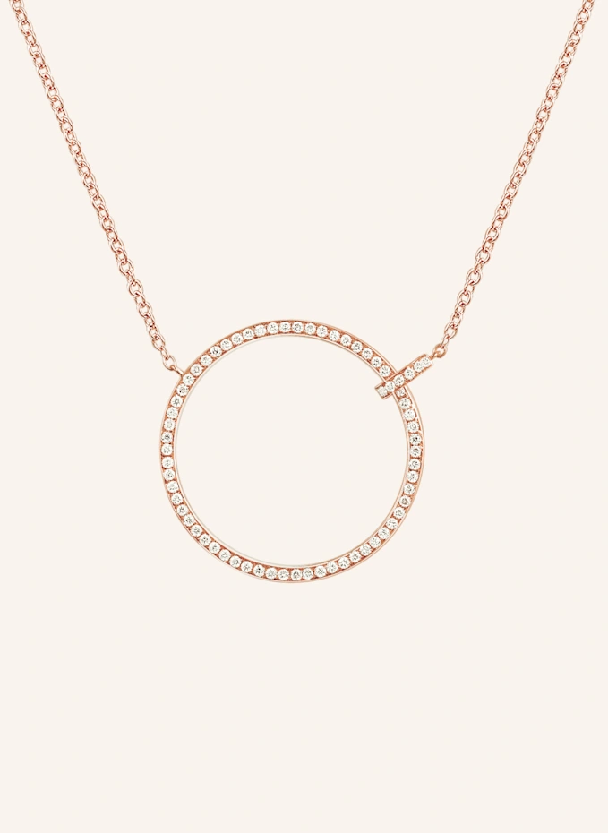 Leaf Halskette CIRCLE aus 18 Karat Roségold mit Diamanten