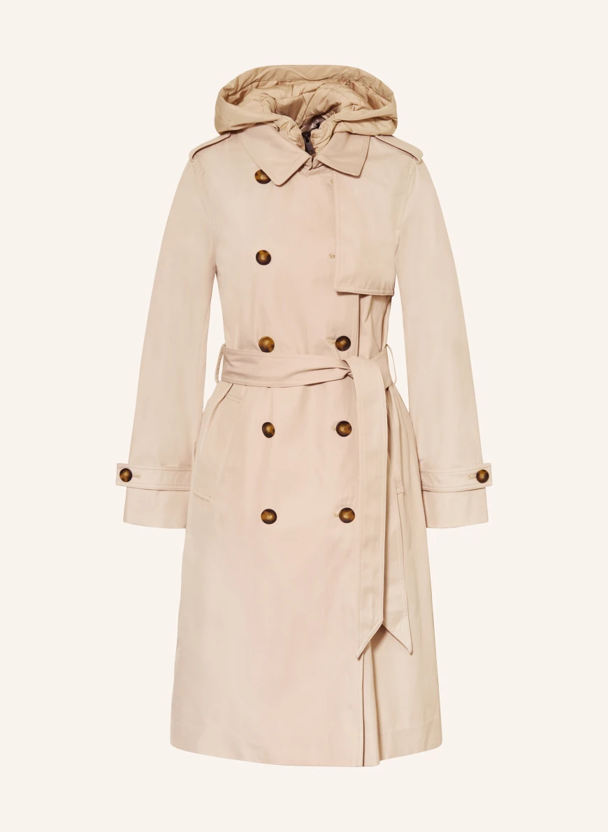 REISS AZURA trench coat with removable collar BEIGE