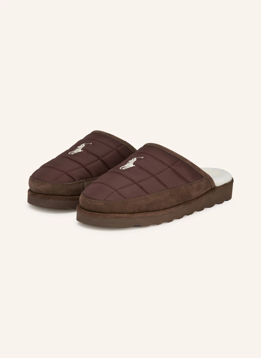 POLO RALPH LAUREN slippers BROWN / CREAM