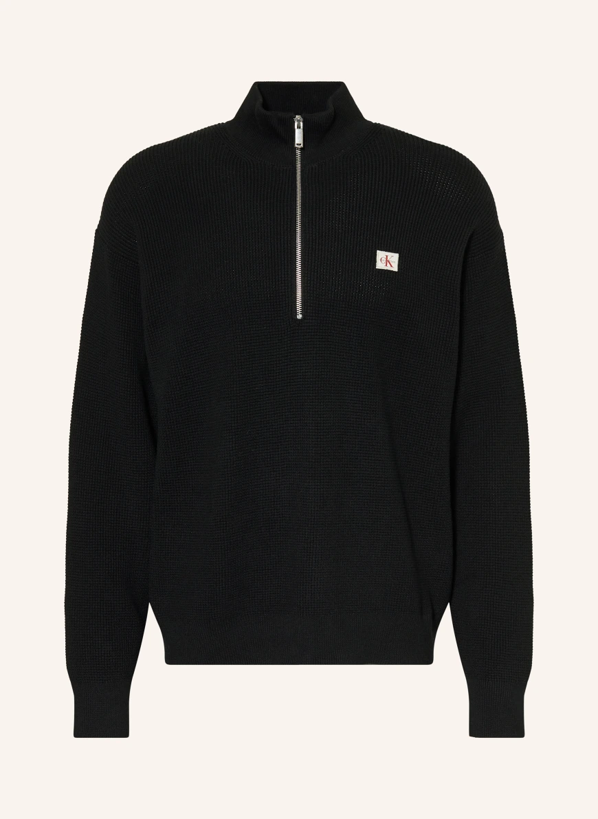 Calvin Klein Jeans Pulover cu guler înalt NEGRU