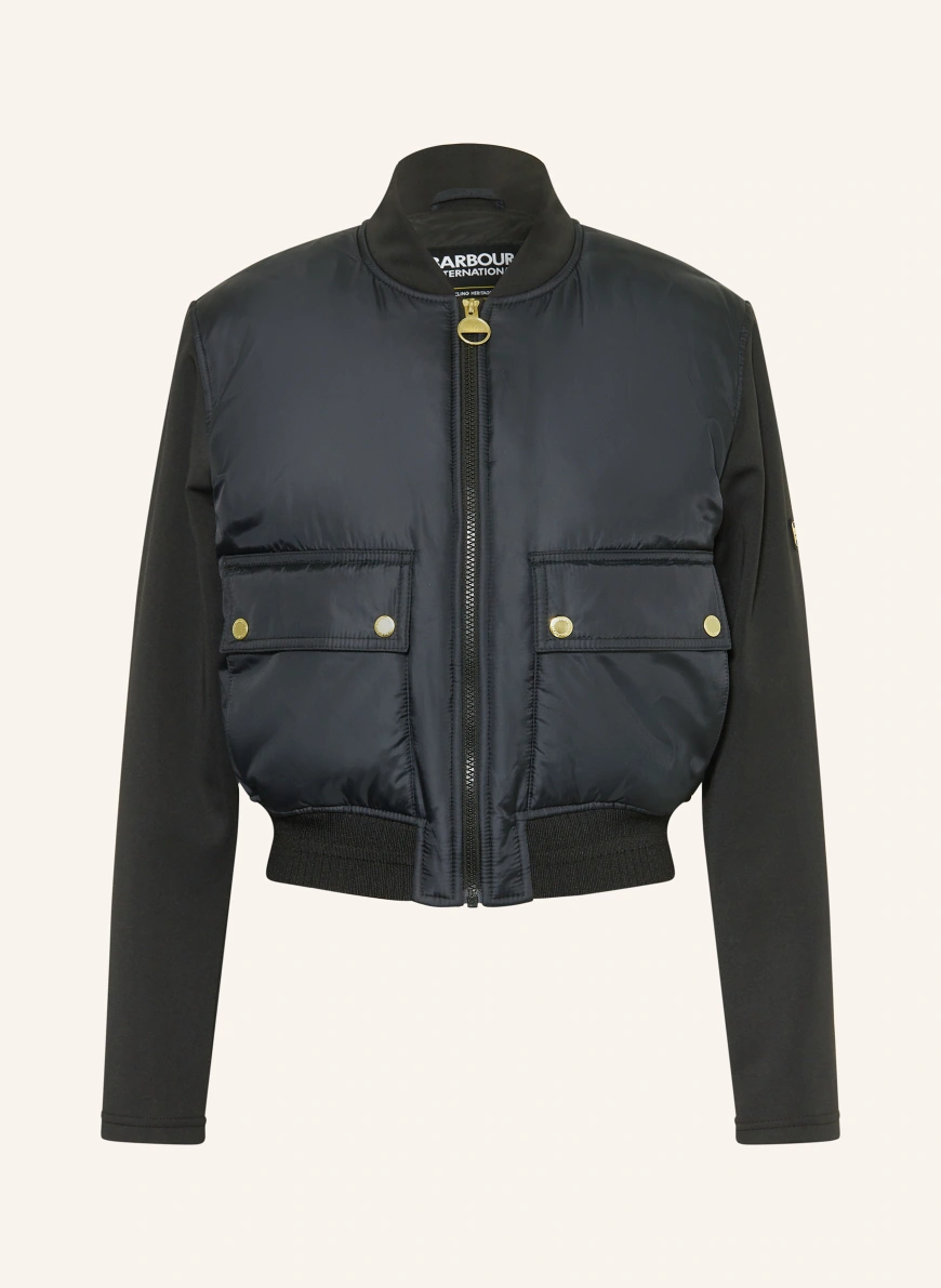 BARBOUR INTERNATIONAL EMERSON blouson in a mix of materials BLACK / GOLD