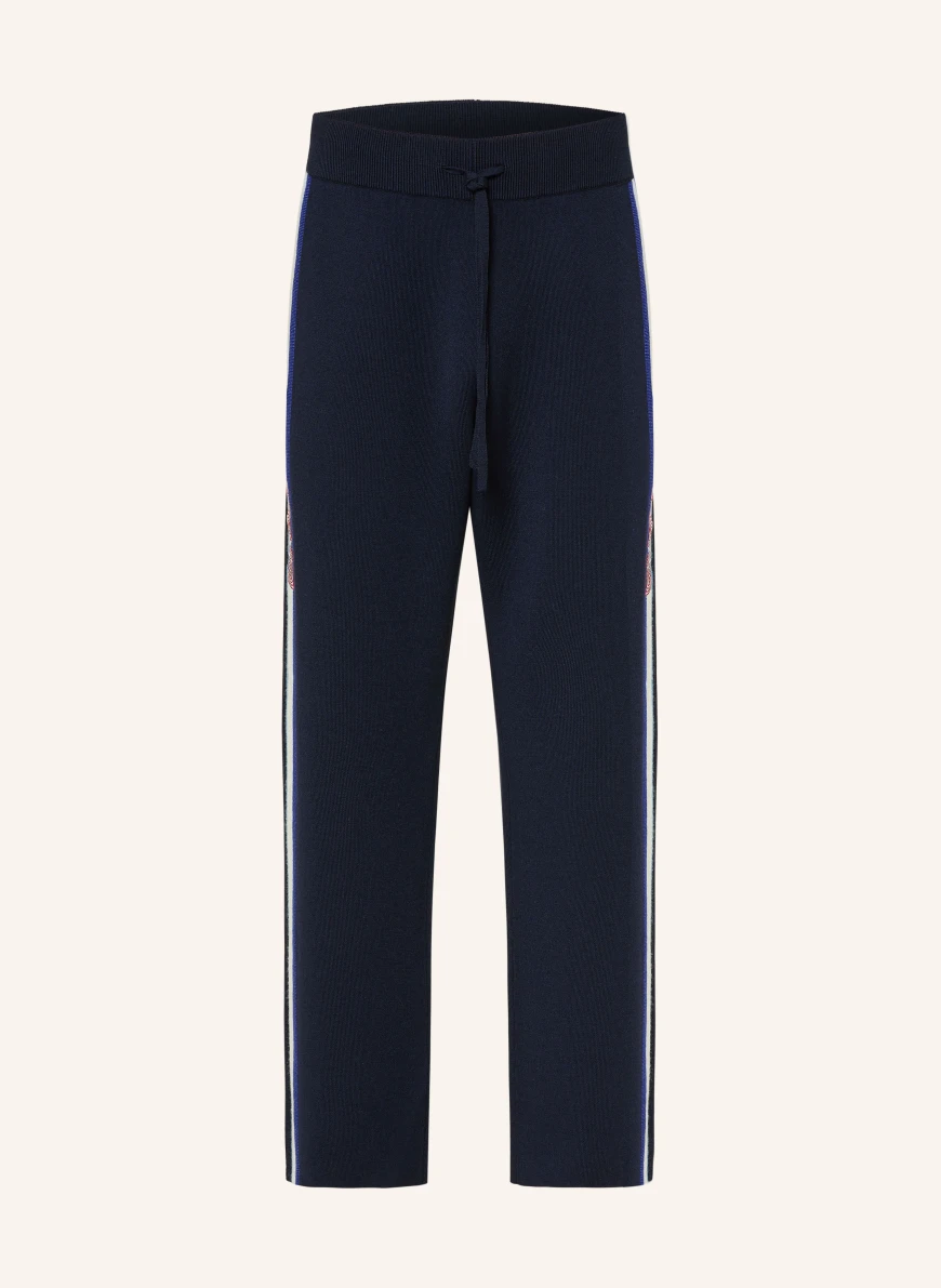 DRÔLE DE MONSIEUR Strikkede bukser LE PANTALON MAILLE DRÔLE i merinould MØRKEBLÅ / LYSEBLÅ / HVID