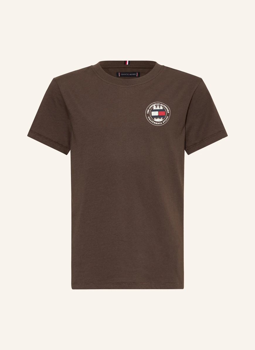 TOMMY HILFIGER CIRCLE T-shirt BROWN