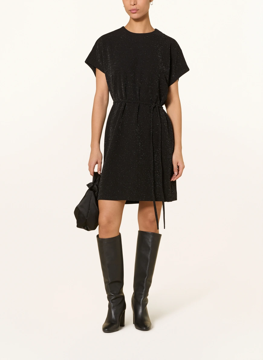 SELECTED Cocktailkleid mit Glitzergarn SCHWARZ