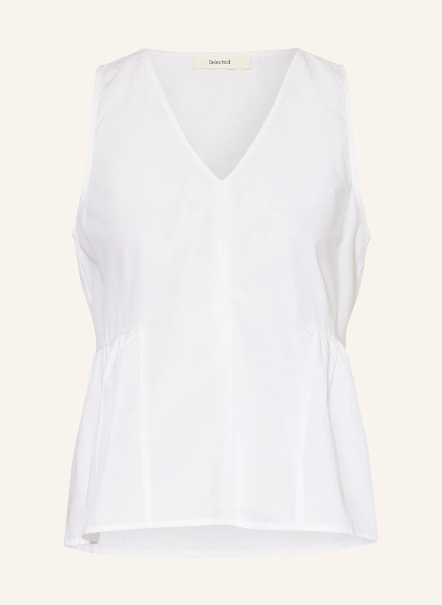 SELECTED Top with ruffles WHITE