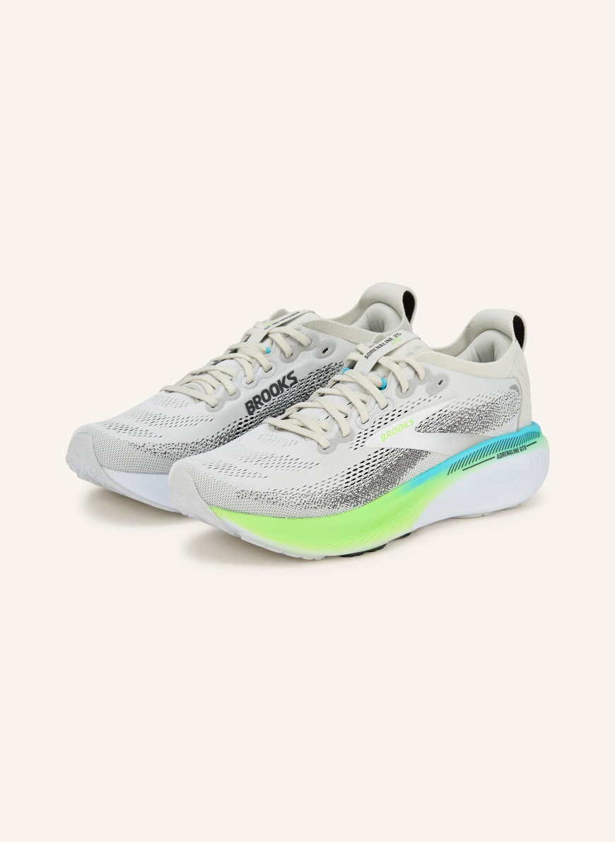 BROOKS ADRENALINE GTS 25 running shoes LIGHT GRAY / NEON GREEN / BLACK