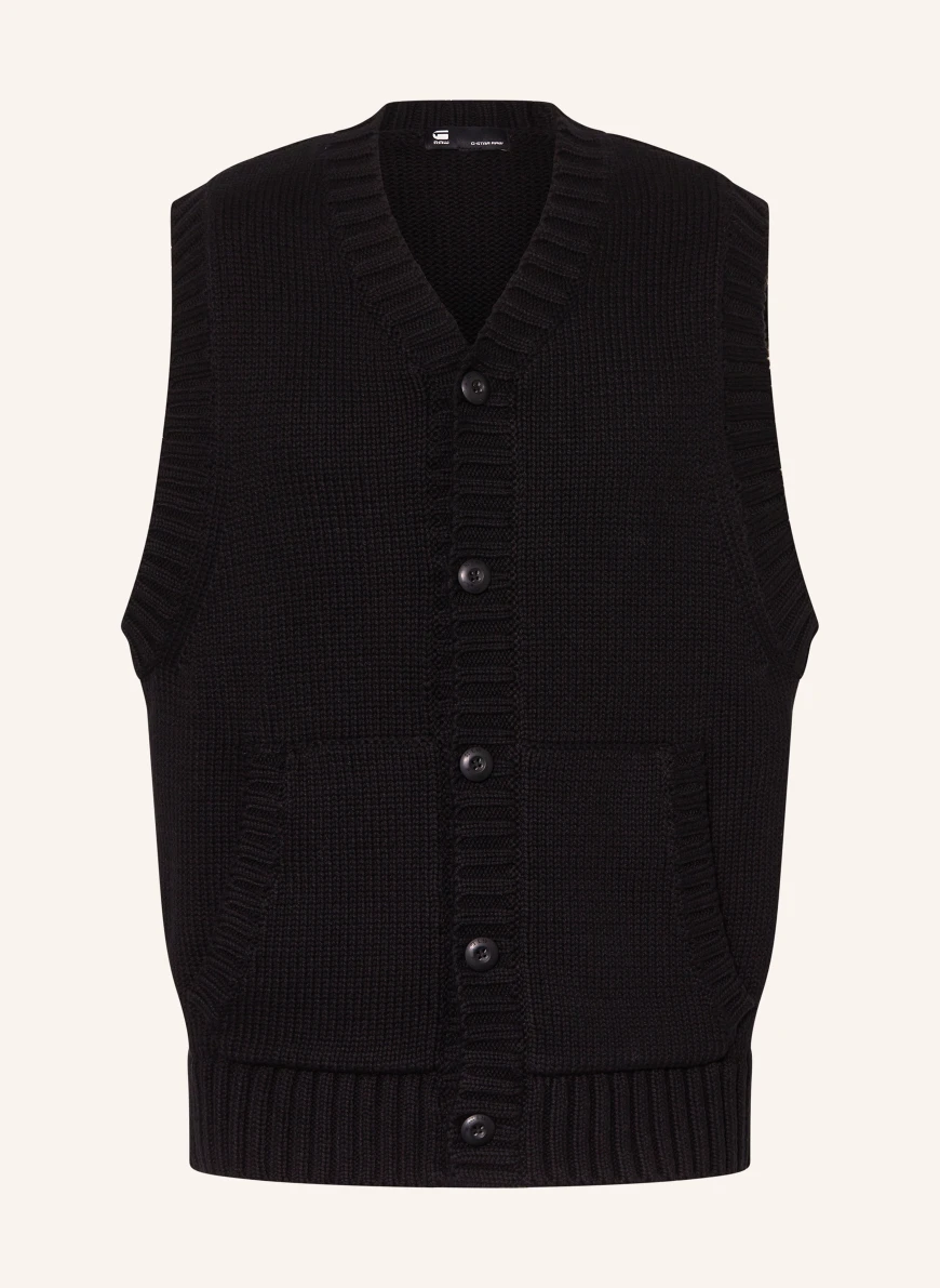 G-Star Vestă din tricot NEGRU