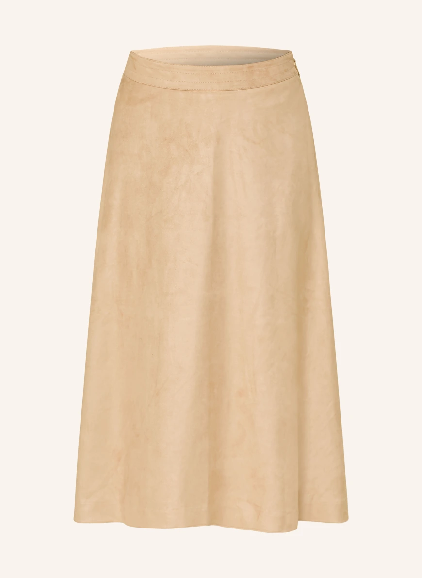 comma Leather-look skirt LIGHT BROWN