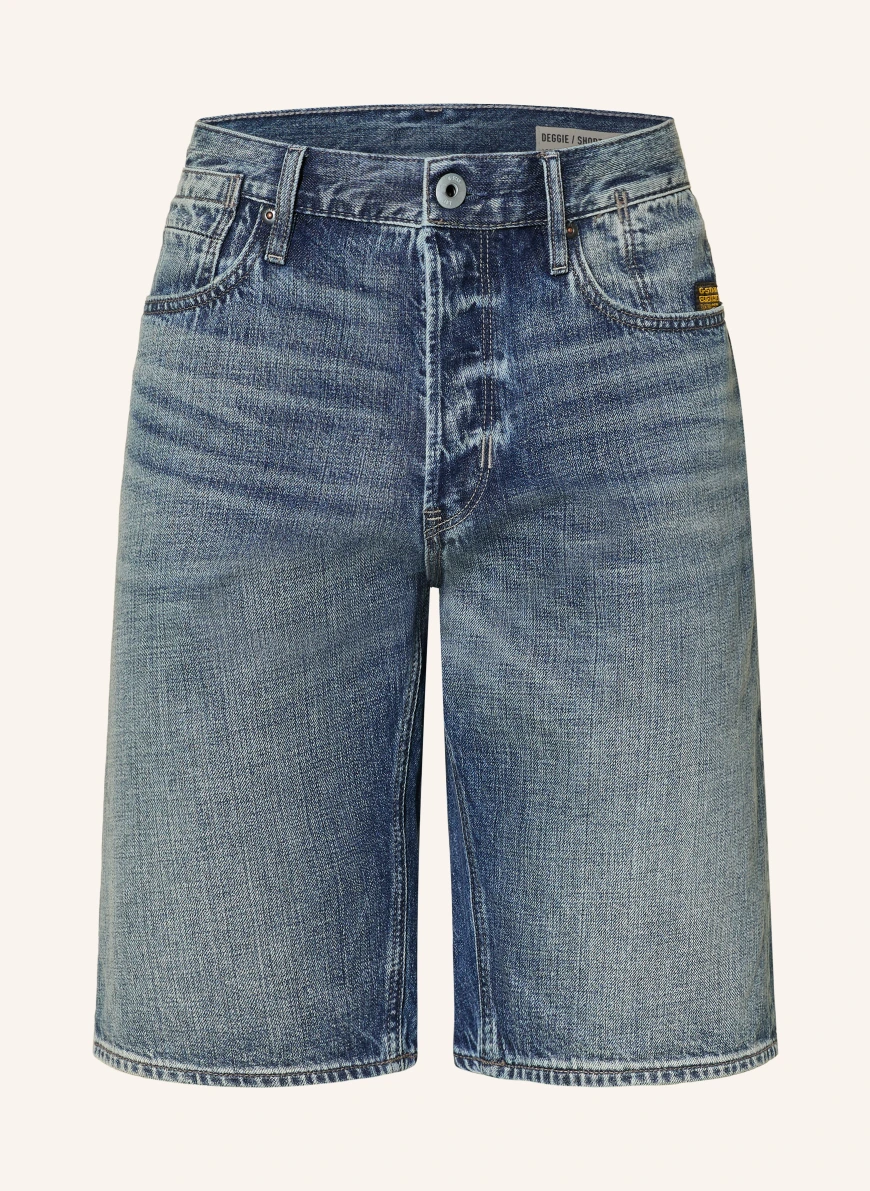 G-Star Pantaloni scurți din denim DEGGIE ALBASTRU