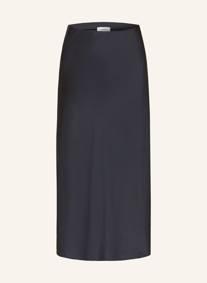 comma satin skirt DARK BLUE