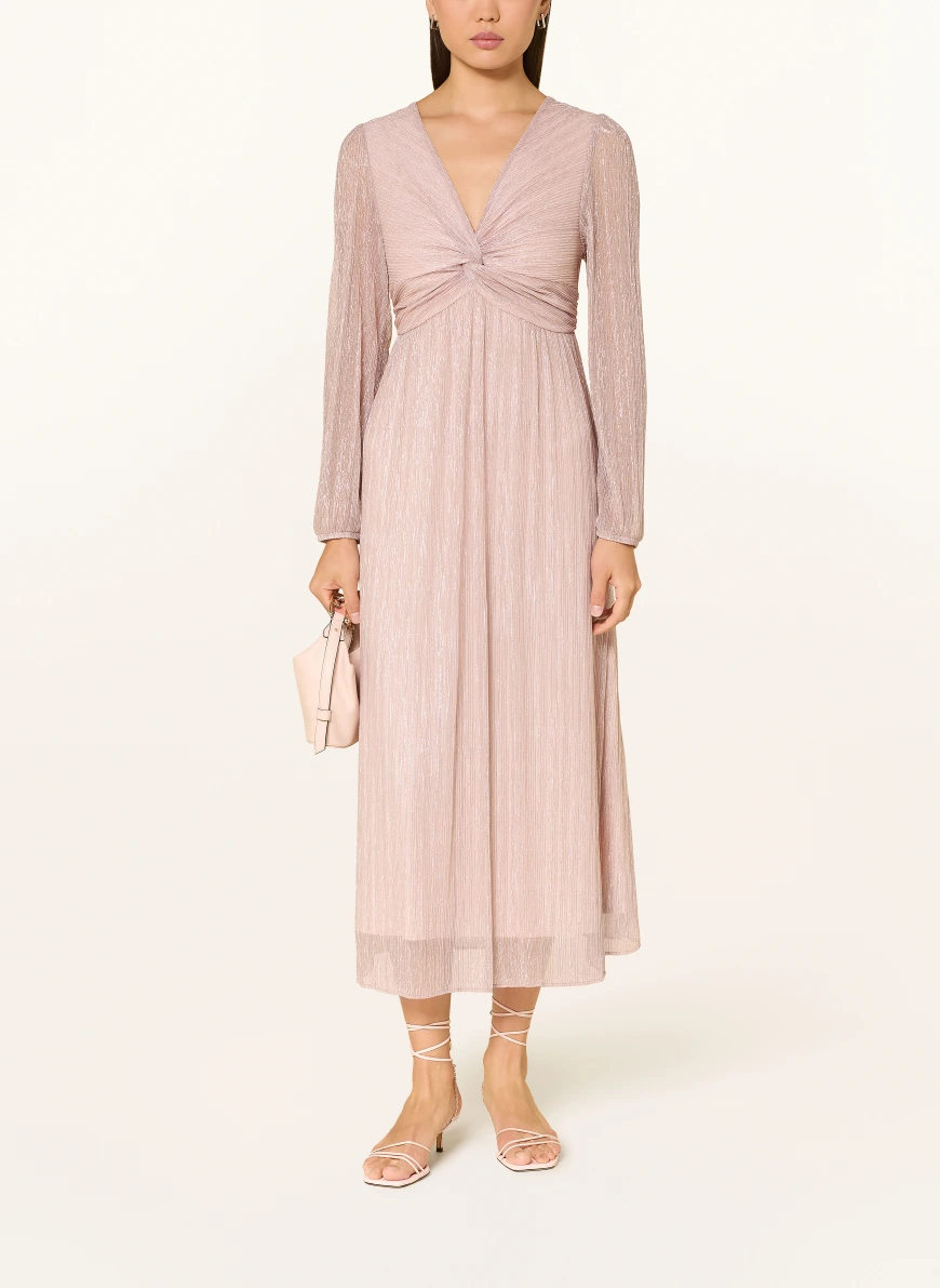 s.Oliver BLACK LABEL Plisseekleid mit Glitzergarn ROSÉ