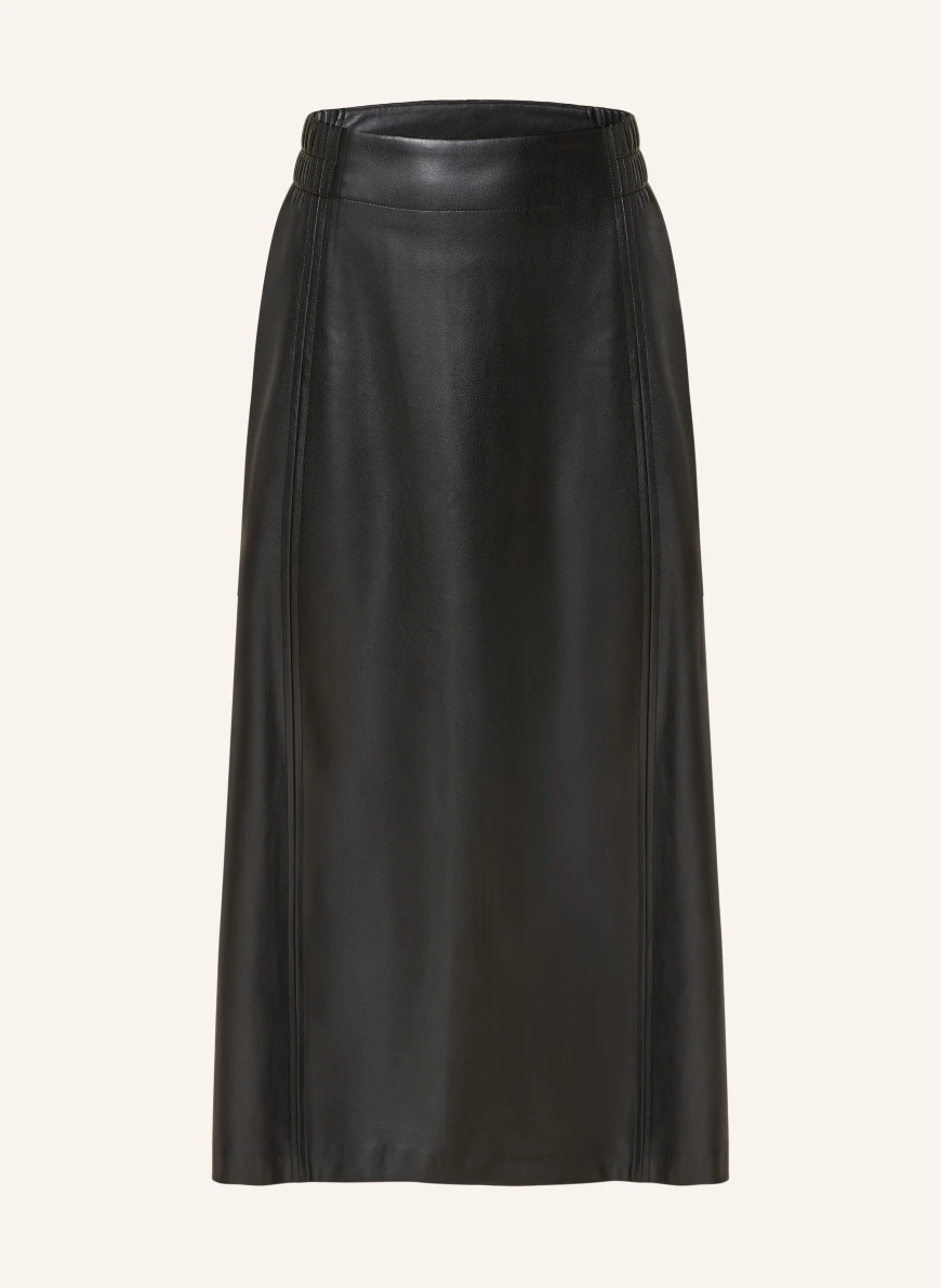 OPUS ROGA leather-look skirt BLACK