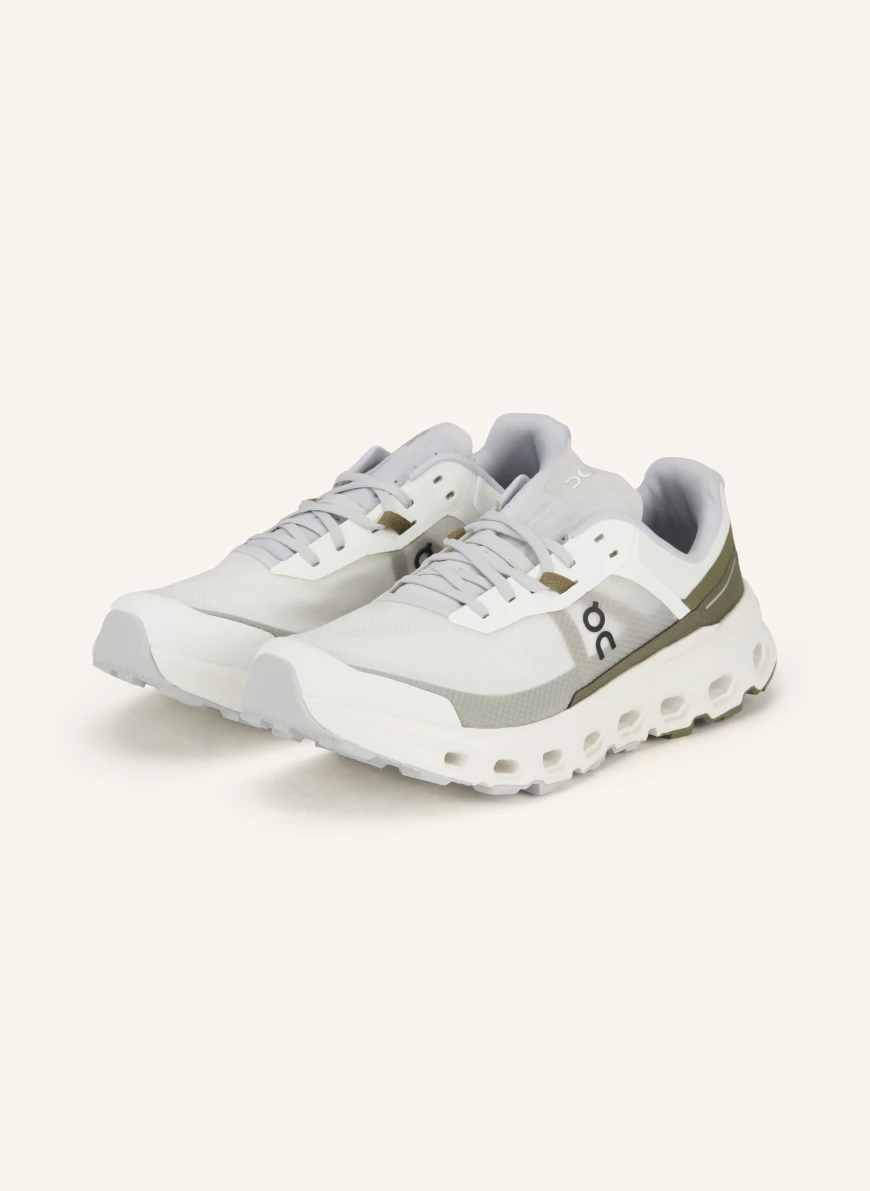 On CLOUDVISTA 2 trail running shoes WHITE / OLIVE