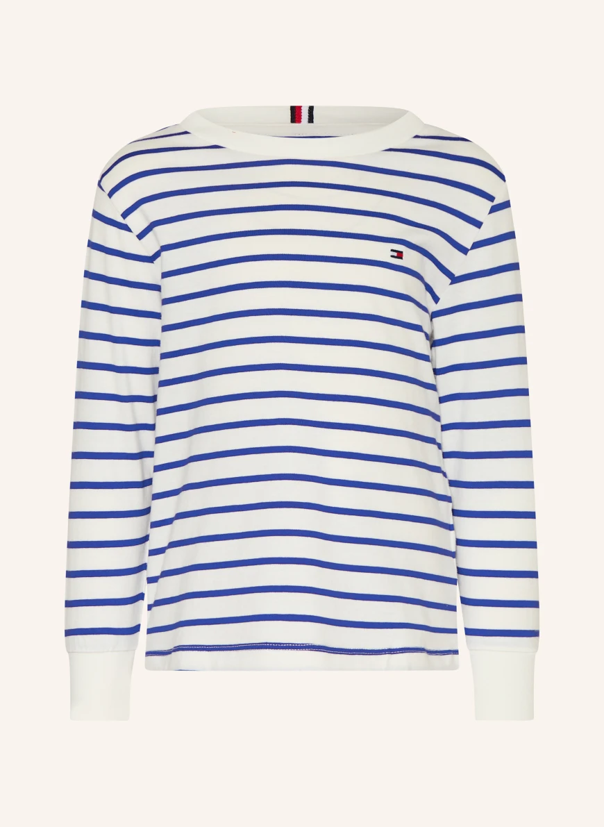 TOMMY HILFIGER Langærmet HVID / BLÅ