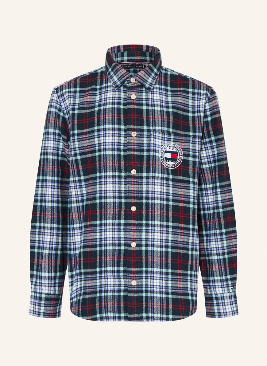 TOMMY HILFIGER flannel shirt DARK BLUE / DARK GREEN / LIGHT BLUE