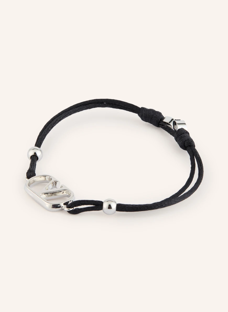 VALENTINO GARAVANI VLOGO SIGNATURE bracelet BLACK / SILVER